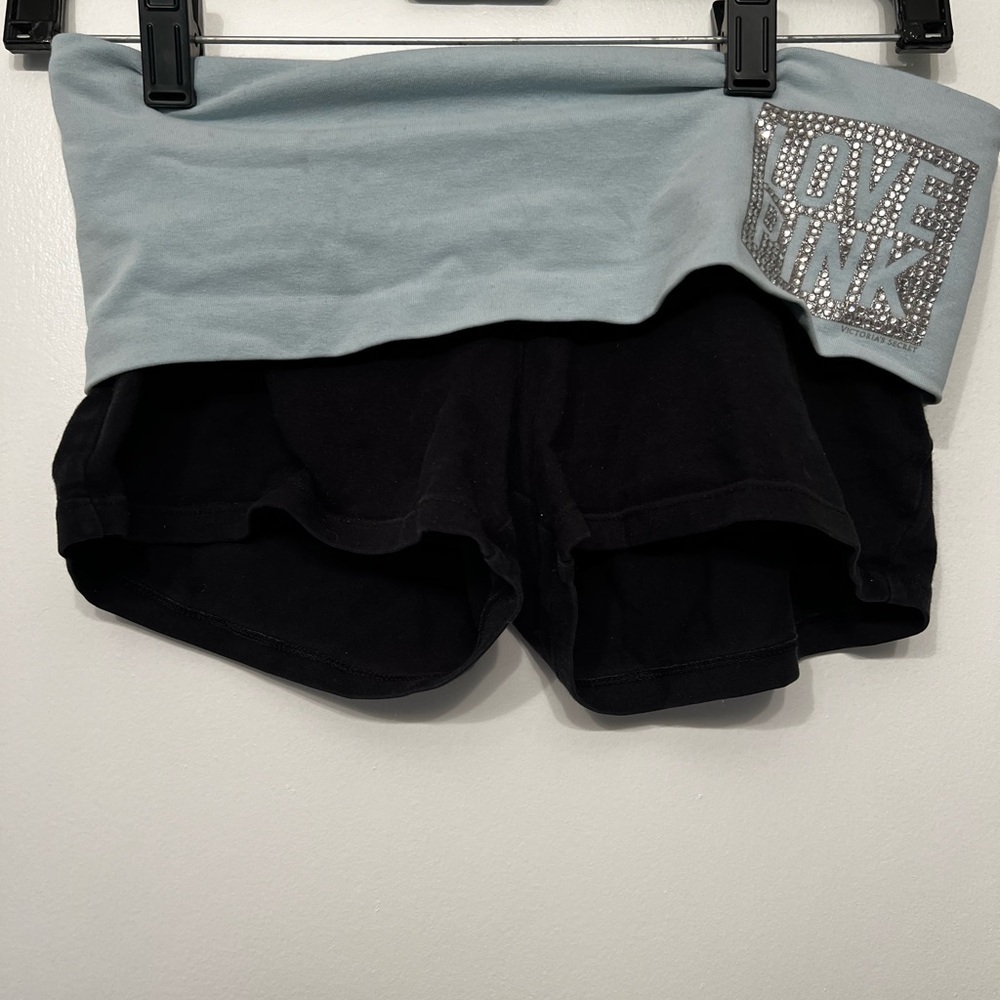 Victoria's Secret Black and Light Blue Athletic Shorts